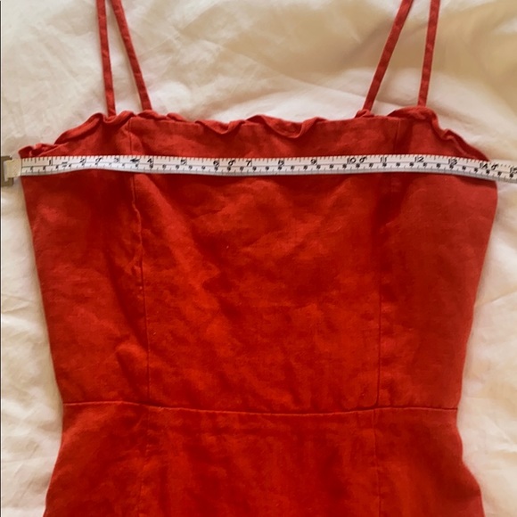 Reformation Coral Orange Linen Mini Dress - Picture 5 of 9